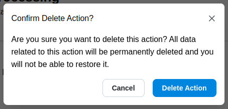 Confirm Delete Action Modal