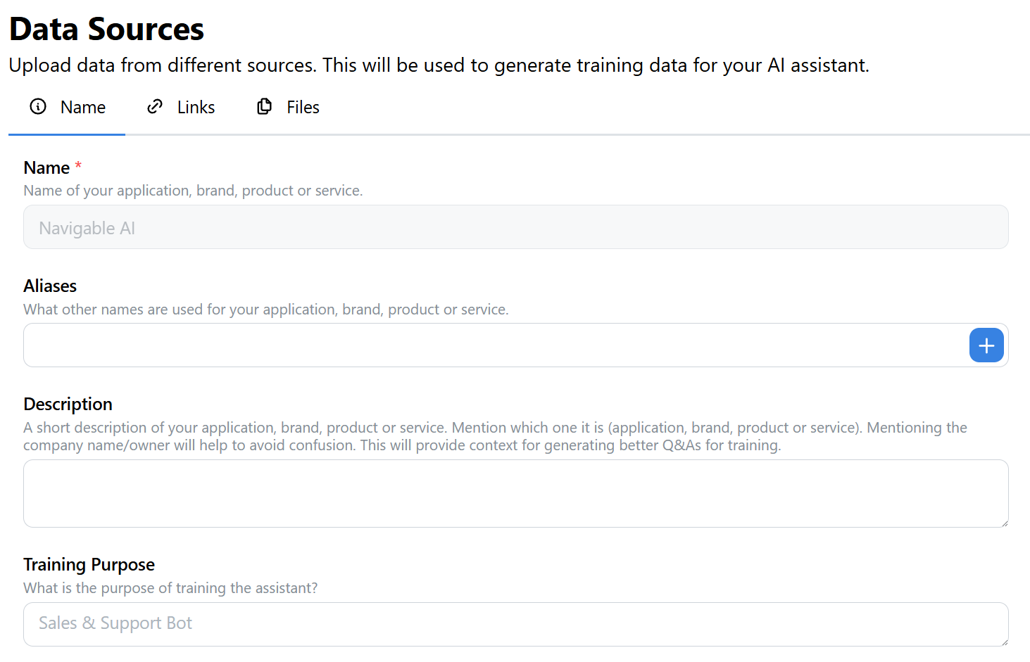 Data Sources Page