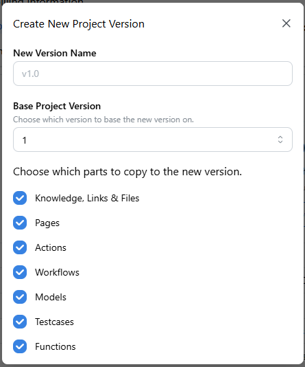 New Version Modal
