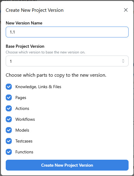 New Version Modal Filled