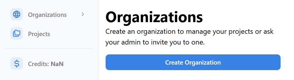 Navigable AI Organization Select Page