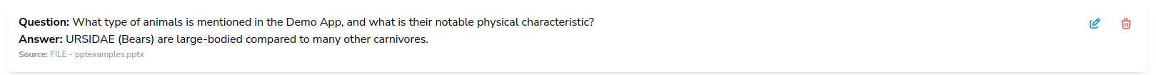 Saved Q&amp;A Pair
