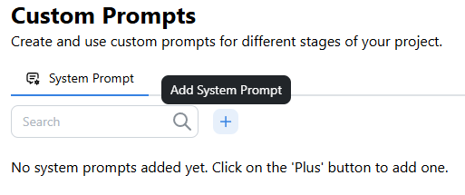System Prompts Plus Button
