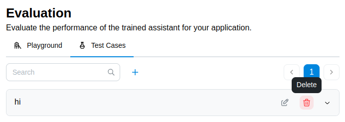 Delete Test Case Button
