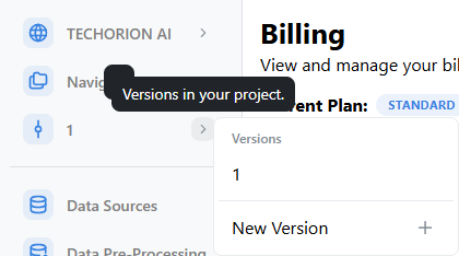 Versions Dropdown