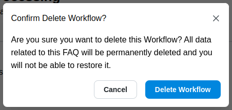 Confirm Delete Workflow Modal
